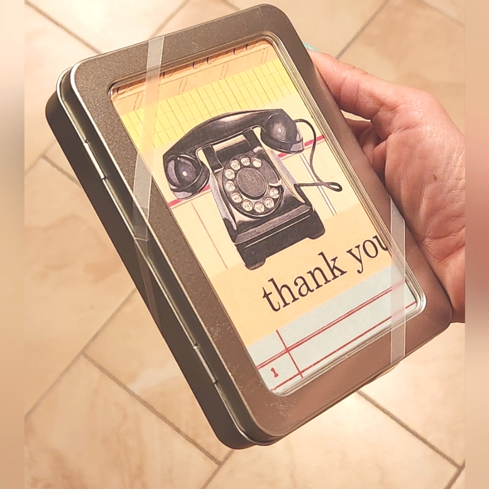 Cavallini & Co Thank You Cards-- 10 Cards & Envelopes In Metal Tin - Picture 2 of 7